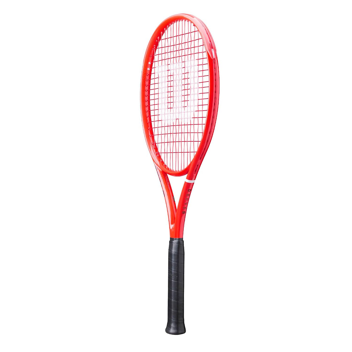 Wilson Defyer 100 V1 tennis racquet head and string pattern close-up