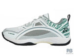 Yonex Tokyo Ultima Badminton Shoes for Men (White/Porpoise/Vintage Green).