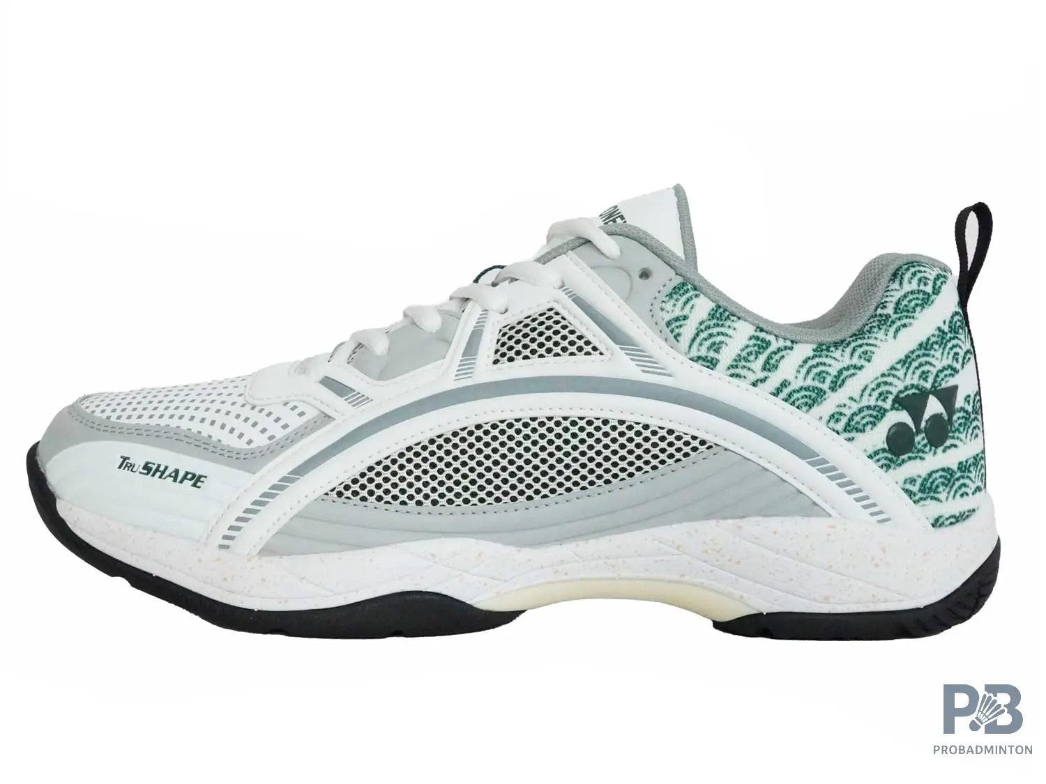Yonex Tokyo Ultima Badminton Shoes for Men (White/Porpoise/Vintage Green).