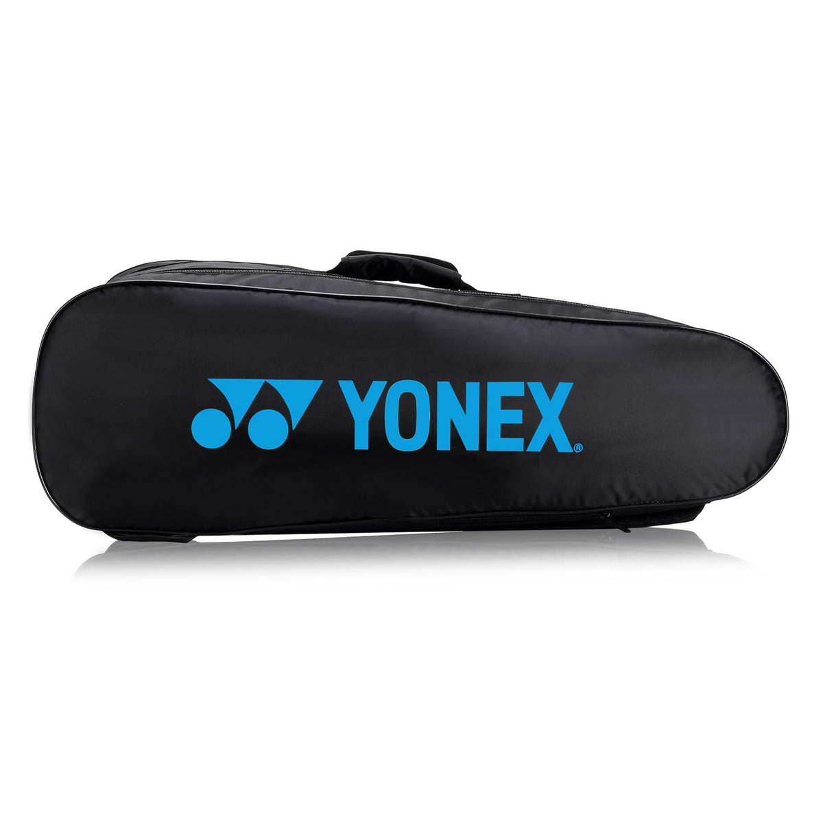 Yonex Black Sky Blue Yonex badminton kit bag close up