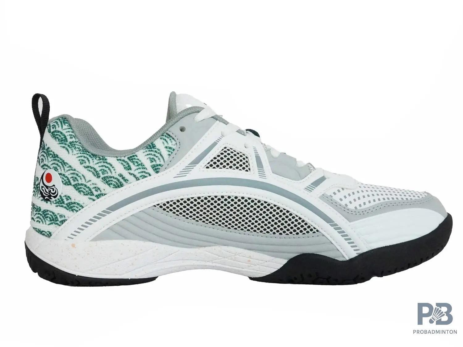 Yonex Tokyo Ultima Badminton Shoes for Men (White/Porpoise/Vintage Green).