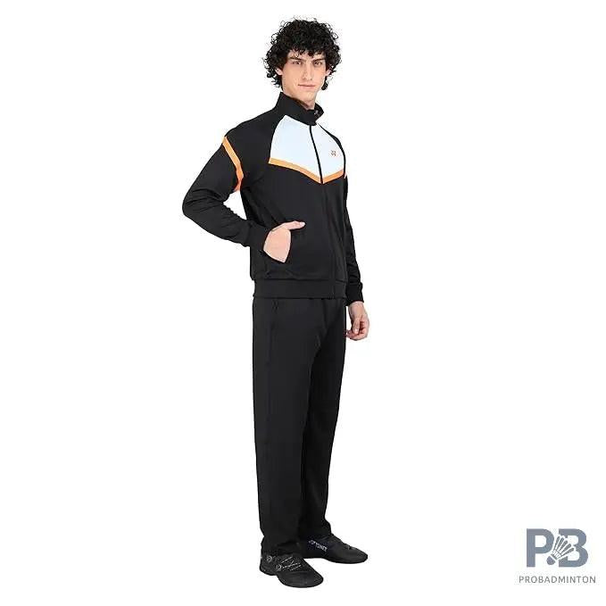 Yonex Track Suit 2500 for Men (Jet Black/Dark Navy) | Premium Badminton & Tennis Warm-Up Suit | Quick-Dry + UV Protection | Long Sleeve Pull-On Design.