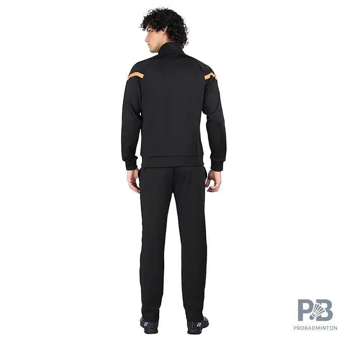 Yonex Track Suit 2500 for Men (Jet Black/Dark Navy) | Premium Badminton & Tennis Warm-Up Suit | Quick-Dry + UV Protection | Long Sleeve Pull-On Design.