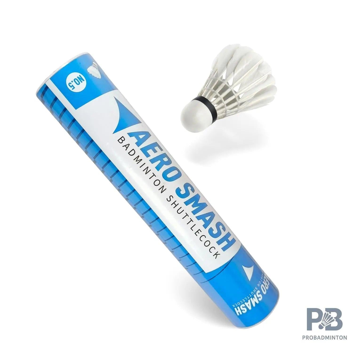 Aero Smash NO.5 Feather Shuttlecock | Speed 76, 10-Pack Tube | Premium Indoor/Outdoor Play | ProBadminton.