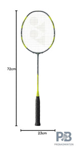 YONEX Arcsaber 7 Play Strung Graphite Badminton Racquet with Full Cover (Grey/Yellow) | 4U, 83g | probadminton.in.