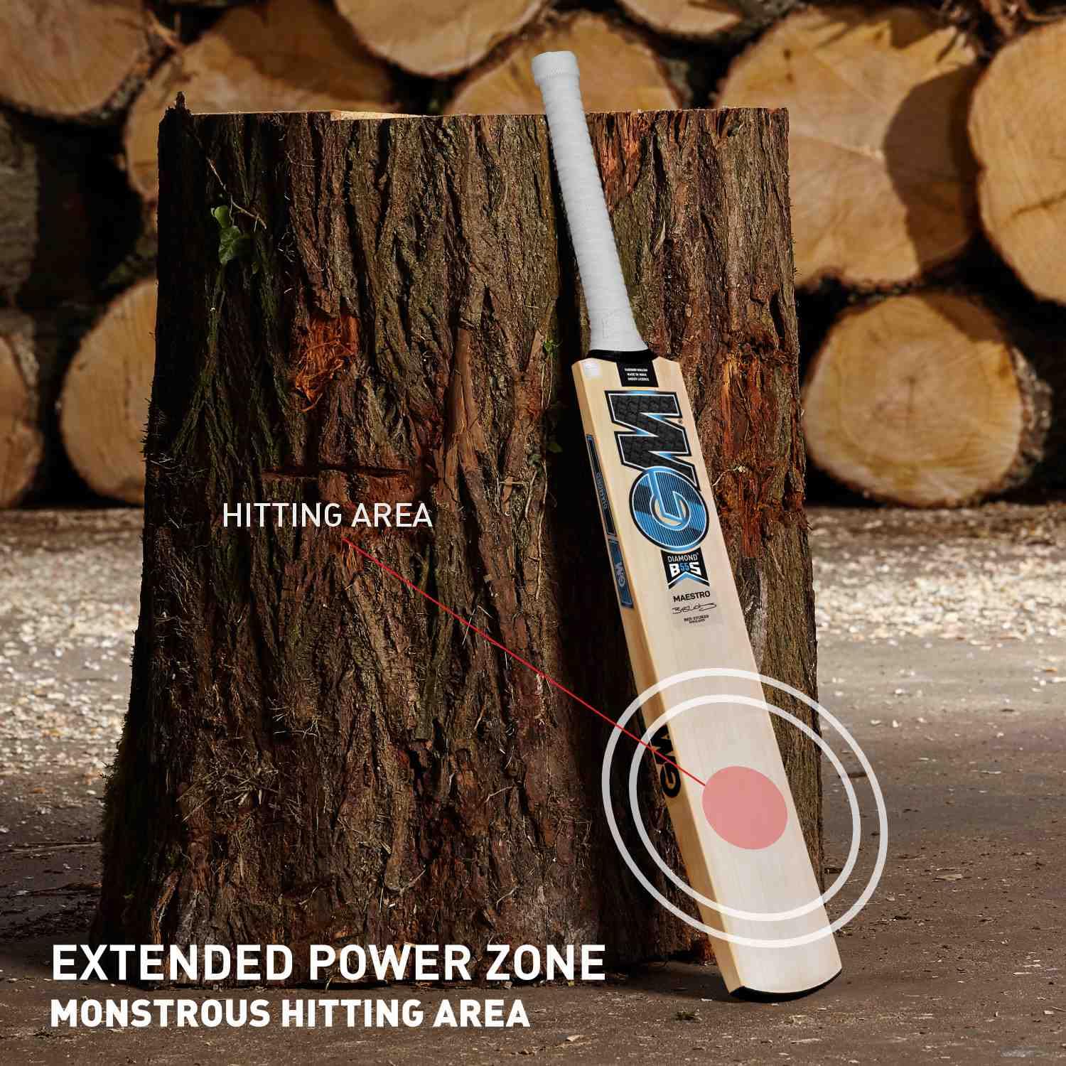 gm cricket bat diamond maestro mid to low blede profil

