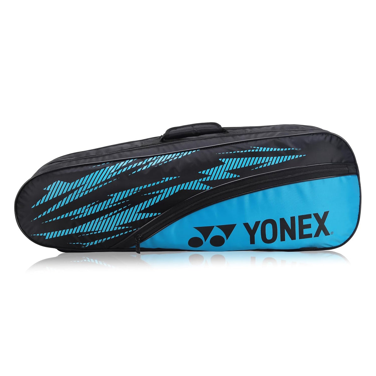 Yonex SUNR 25025 Black Sky Blue badminton kit bag front view
