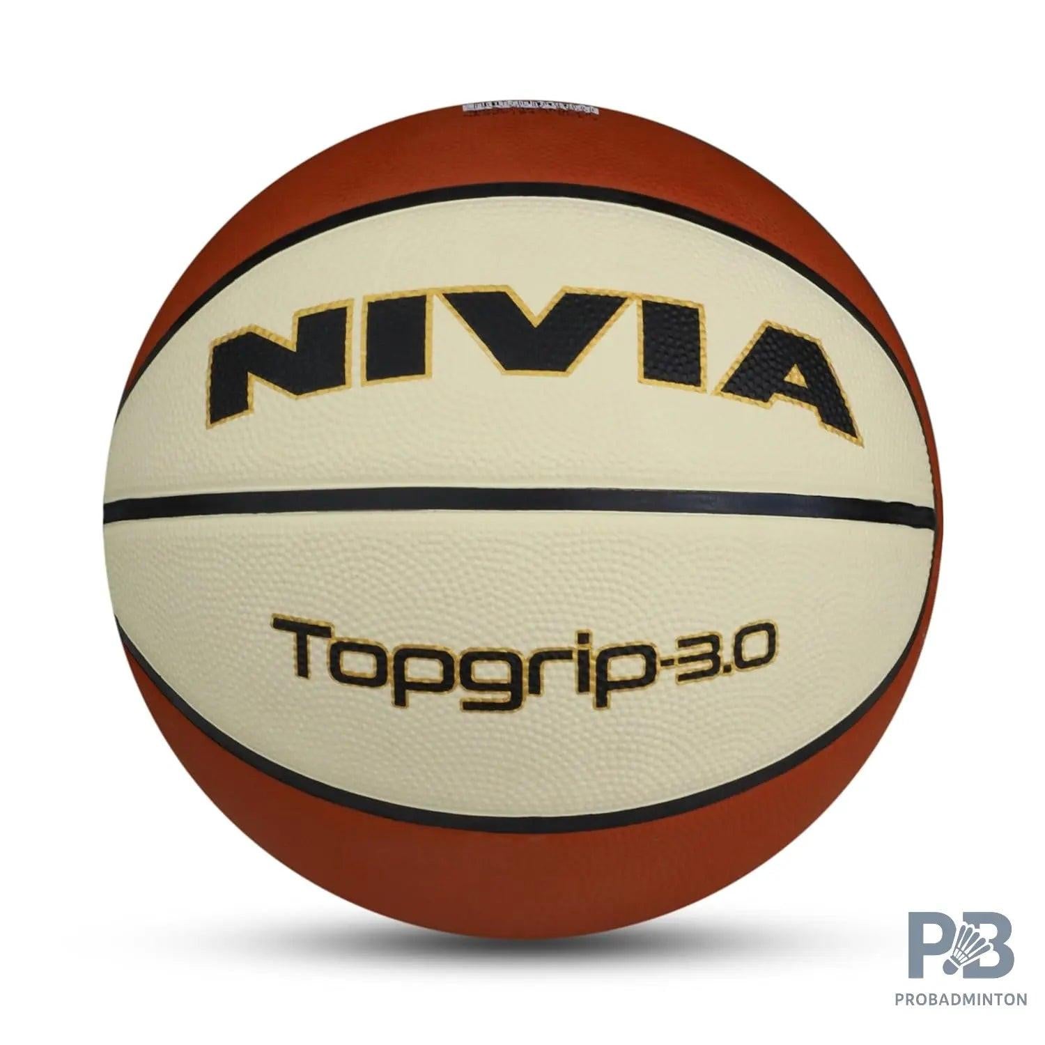 Nivia Top Grip Basketball Size 7 – FIBA Approved Rubber Basketball for Indoor & Outdoor Play | Durable, High-Grip Brown Ball.