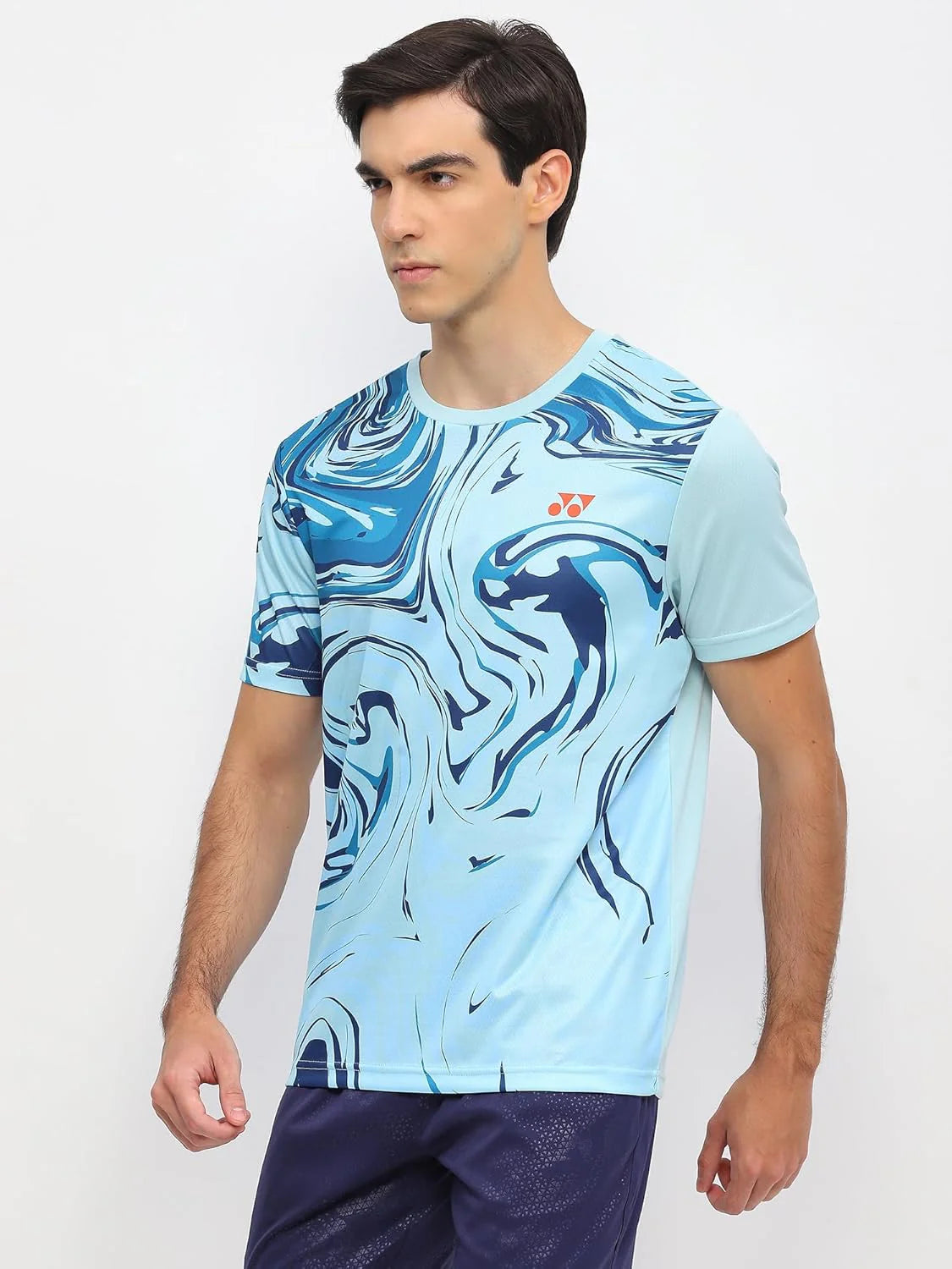 yonex badmnton shirt round nek 2966 lite blu

