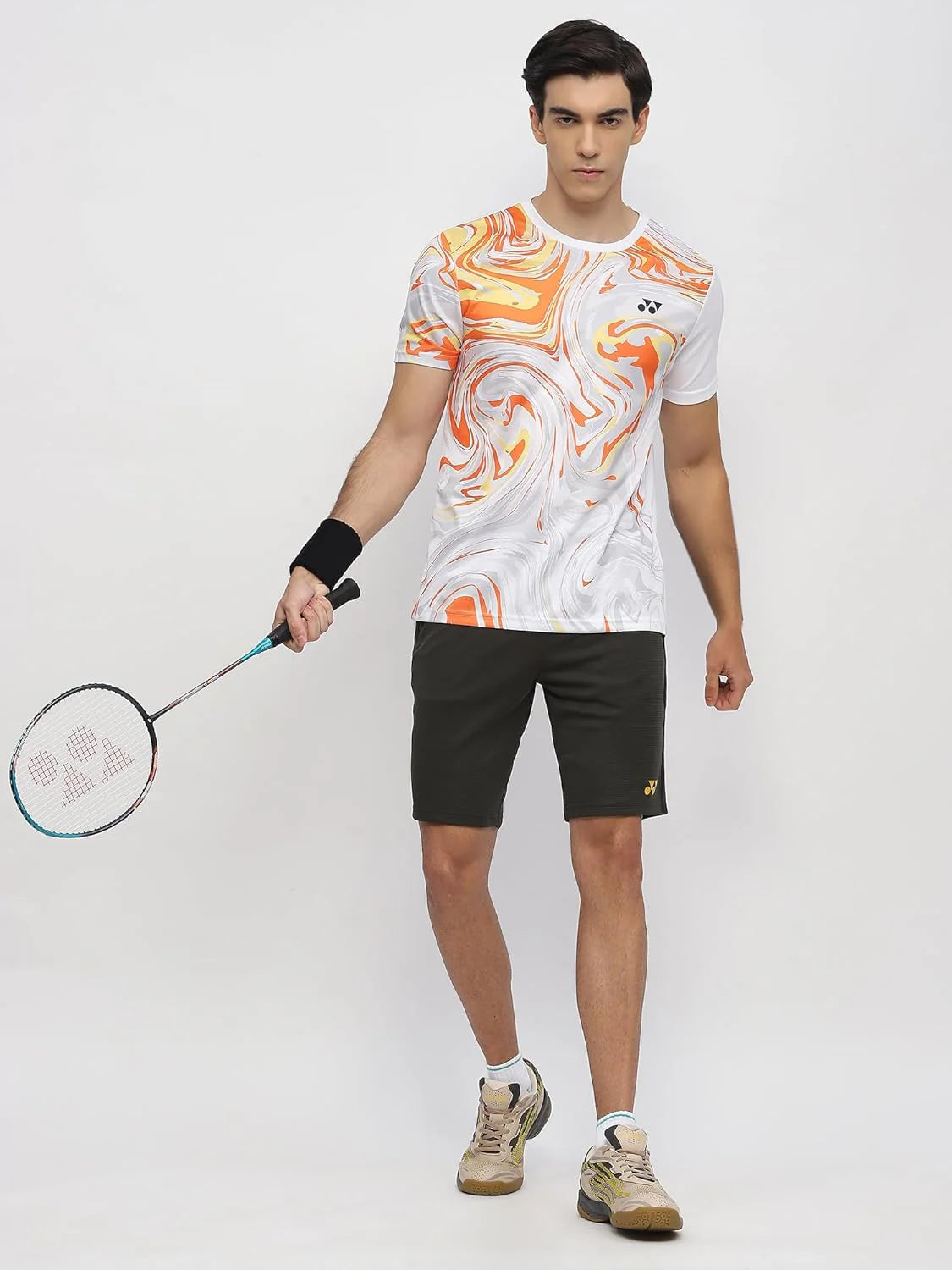 yonex badmnton shirt round nek 2966 white

