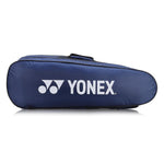 Yonex Navy Blue White Yonex badminton kit bag close up