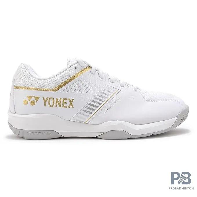 YONEX POWER CUSHION STRIDER FLOW WIDE Badminton Shoe (WHITE/GOLD).