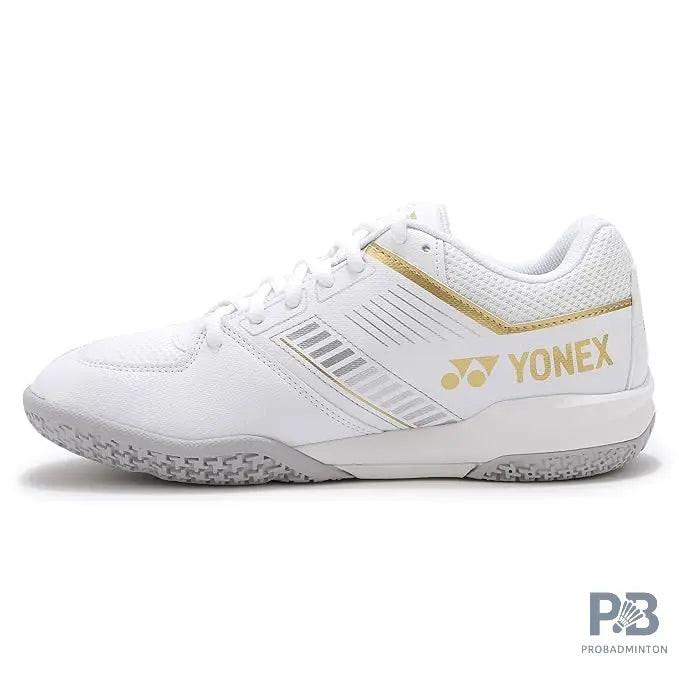 YONEX POWER CUSHION STRIDER FLOW WIDE Badminton Shoe (WHITE/GOLD).