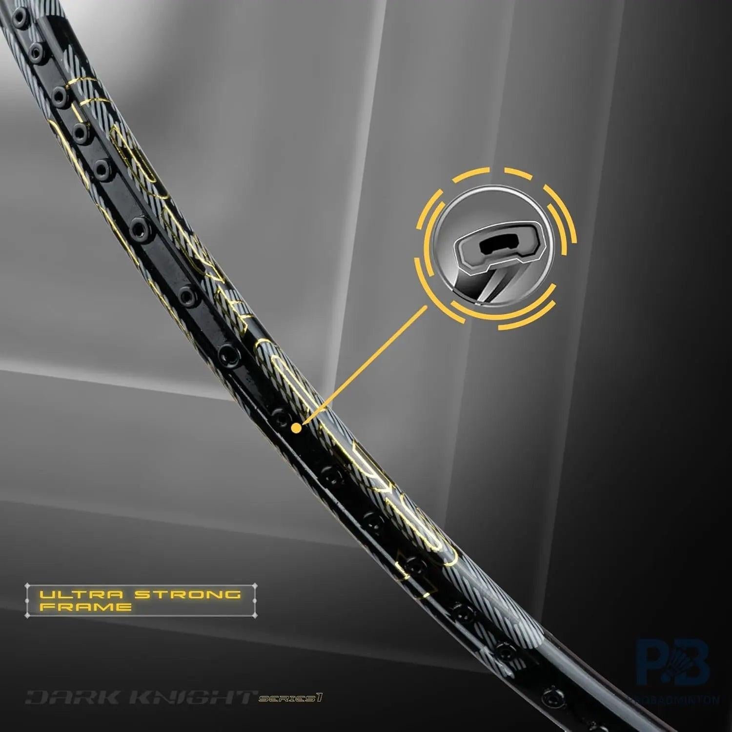 Apacs Dark Knight Badminton Racket (Unstrung) – Lightweight, Head-Heavy Power Racket for Professional Play.