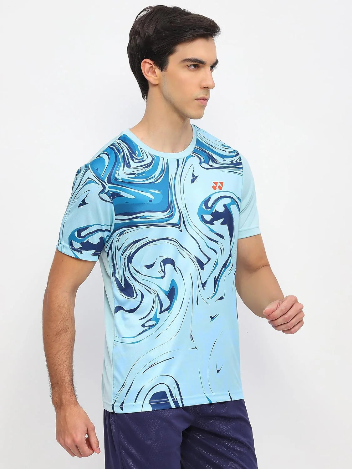 yonex tshirt round nek 2966 lite blu

