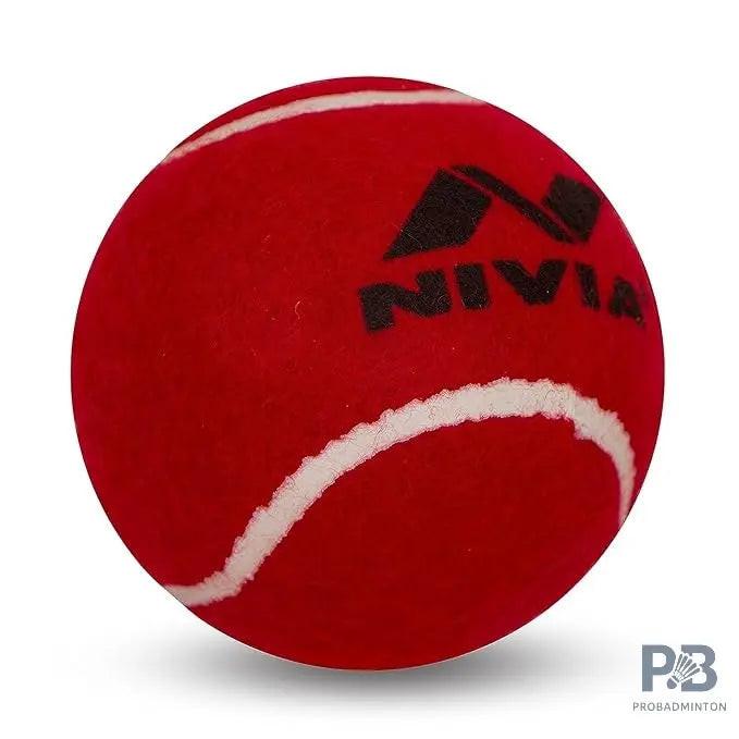 Nivia Heavy Tennis Cricket Ball (Red) -Pack of 12.