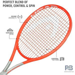 HEAD Graphene 360+ Radical MP Tennis Racquet - Pro-Level Performance (Strung) | ProBadminton.in.