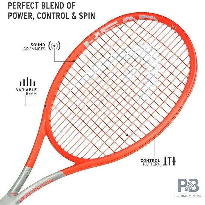 HEAD Graphene 360+ Radical MP Tennis Racquet - Pro-Level Performance (Strung) | ProBadminton.in.