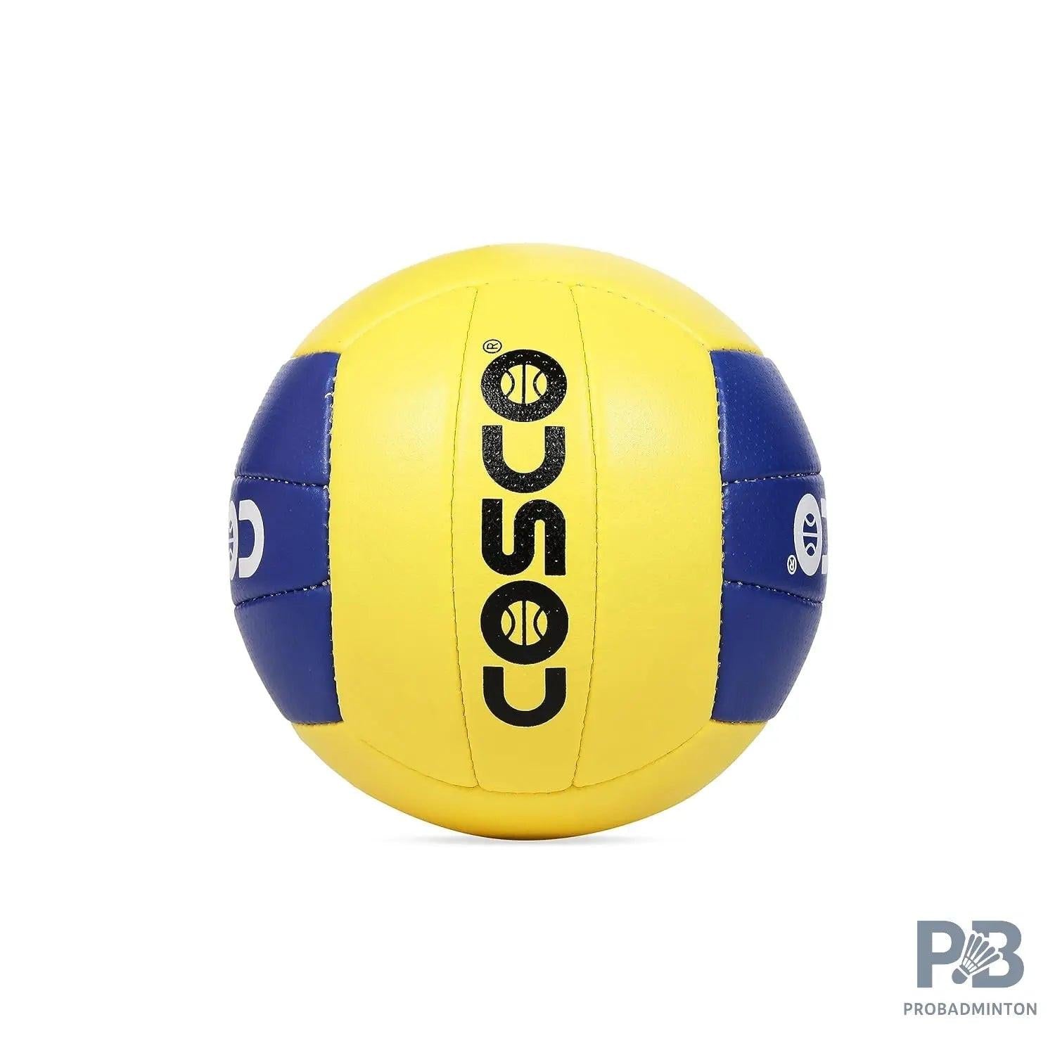 COSCO Beach Volleyball Size 4 – Blue & Yellow | Soft PU Hand-Sewn Ball with Floating Bladder for Beach & Outdoor Play.