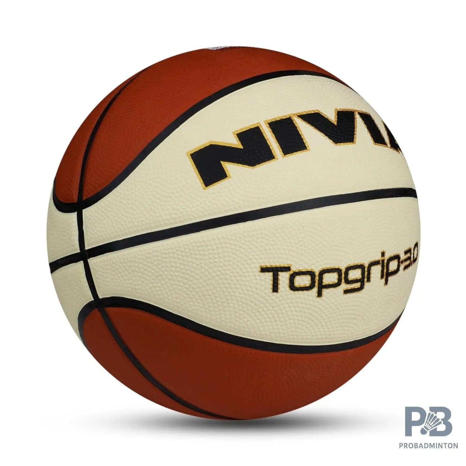 Nivia Top Grip Basketball Size 7 – FIBA Approved Rubber Basketball for Indoor & Outdoor Play | Durable, High-Grip Brown Ball.