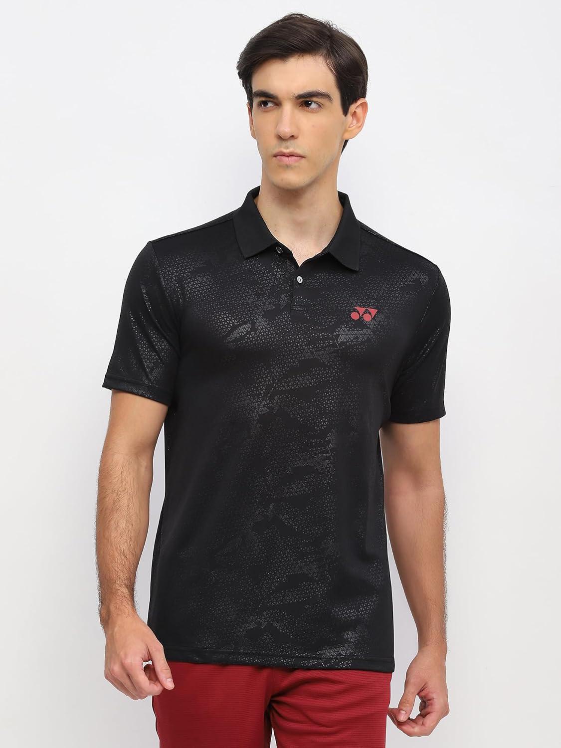 Yonex T-Shirt Polo 2969 Men’s Wear | Jet Black | Lightweight Badminton Sportswear.