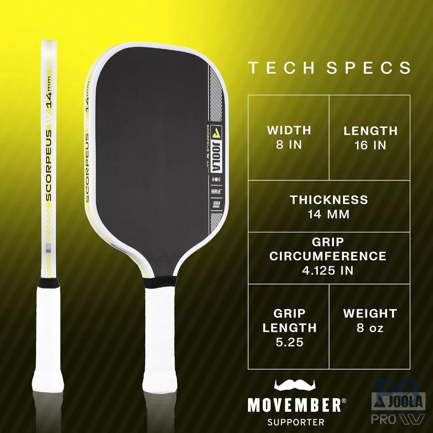 JOOLA Anna Bright Scorpeus Pro IV 14mm Pickleball Paddle – Professional Carbon Fiber Paddle for Power & Control.