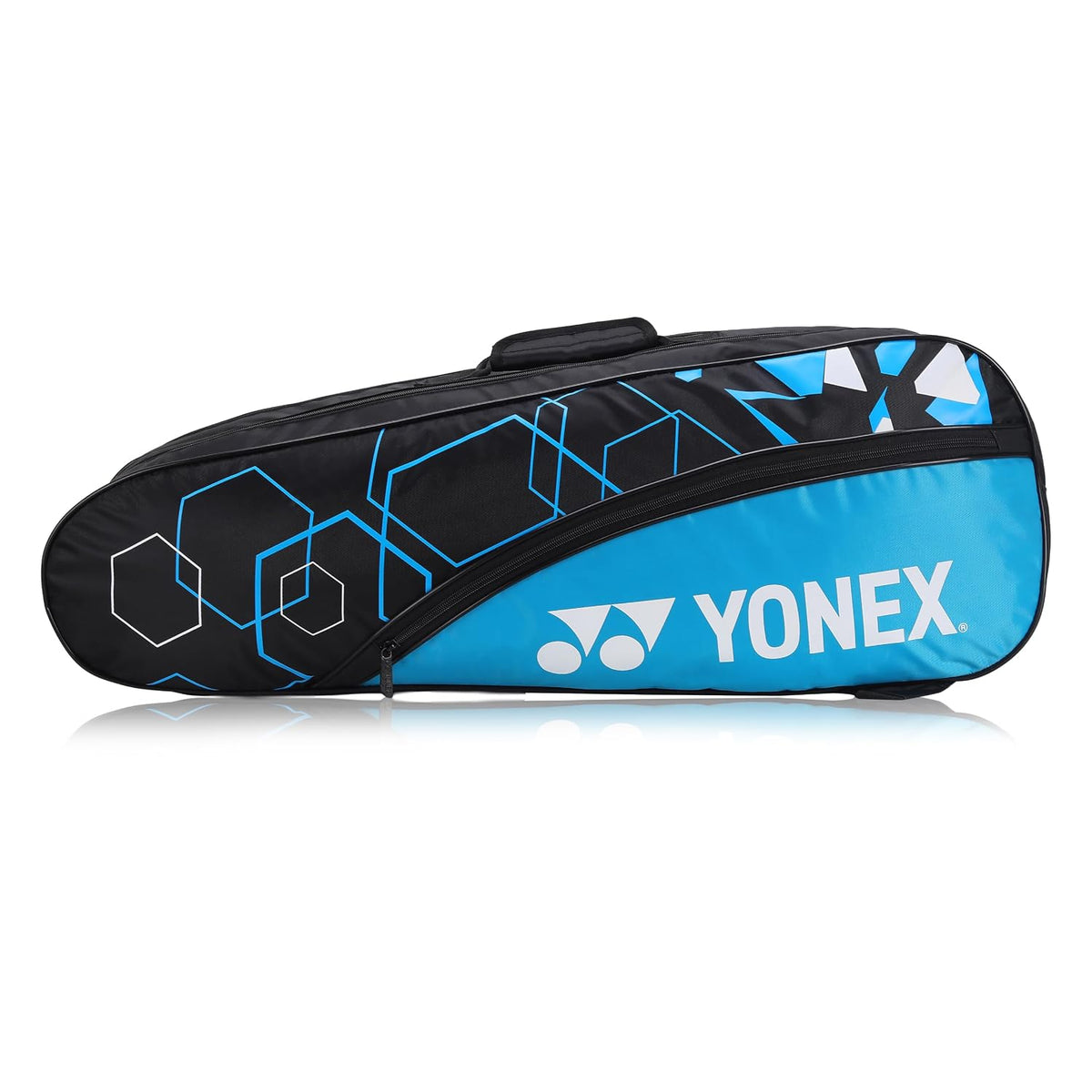 Yonex SUNR 25015 Black Sky Blue badminton kit bag front view