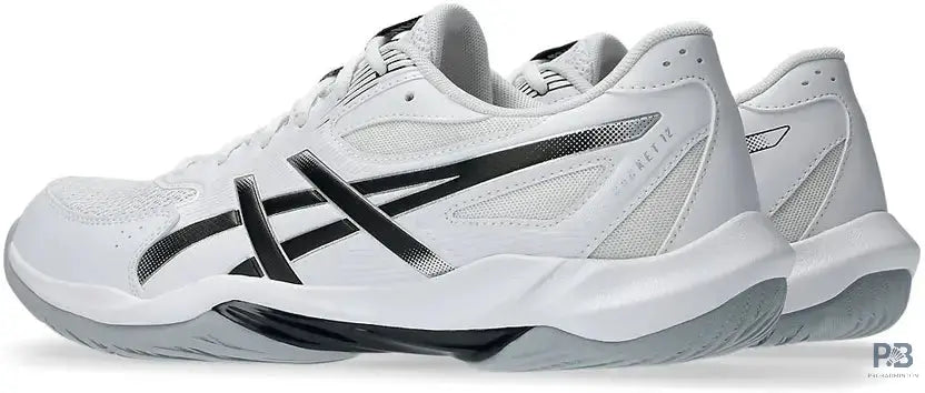 Asics GEL-Rocket 12 Men’s Badminton Shoes | White/Black | Indoor Court Stability & Flexibility – ProBadminton.in.