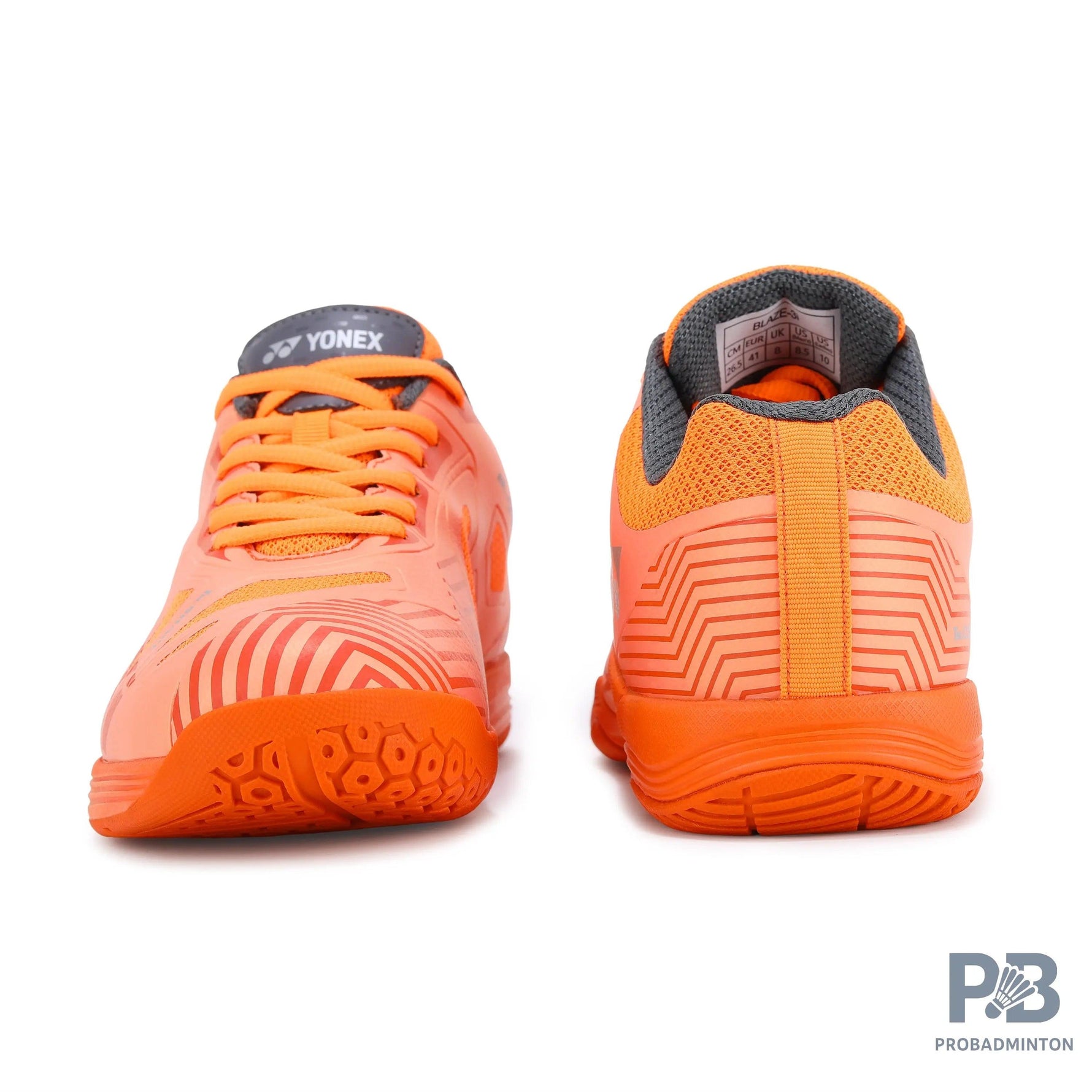 Yonex Blaze 3I Badminton Shoes | Hyper Orange/Midnight Turquoise | Lightweight Non-Marking Court Shoes.