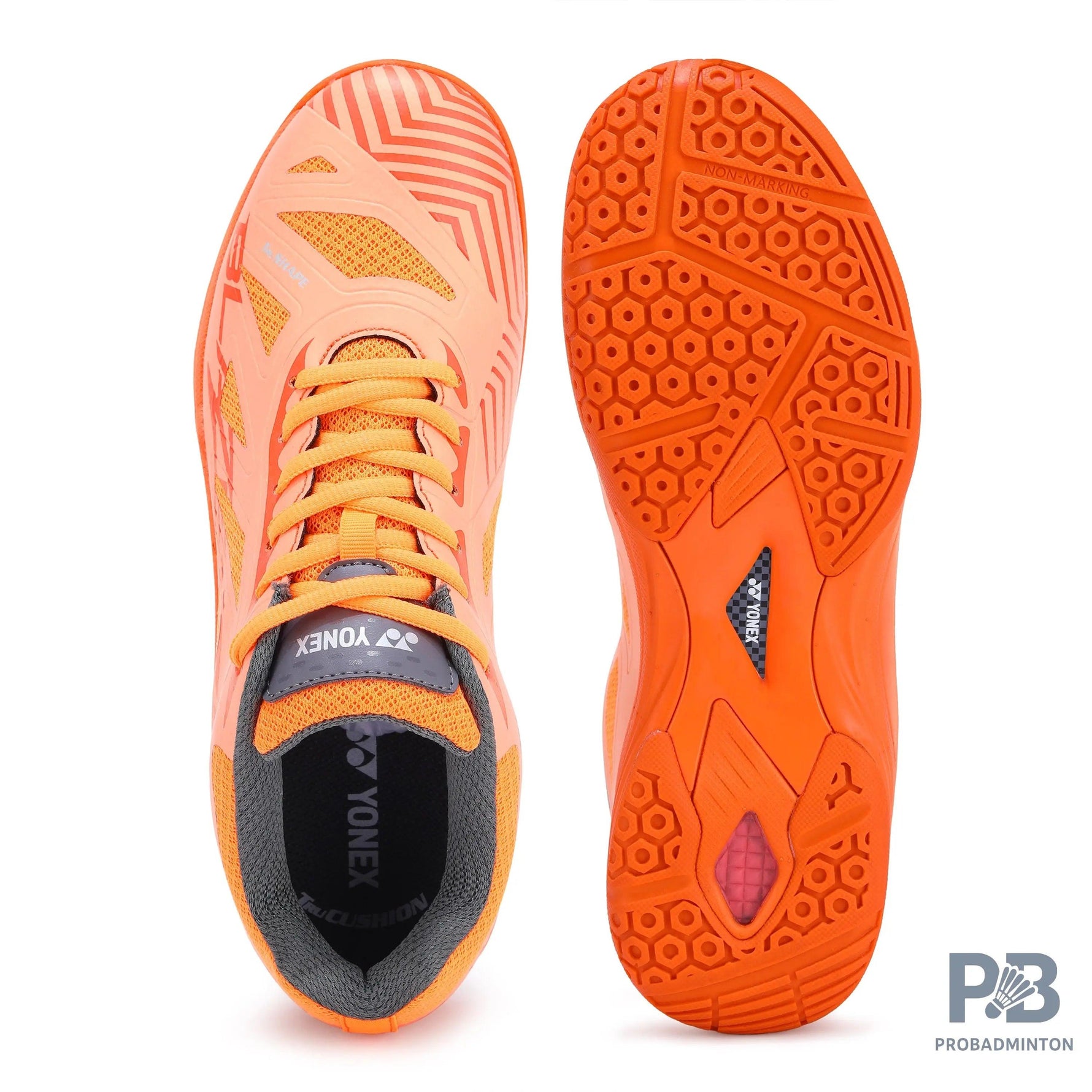 Yonex Blaze 3I Badminton Shoes | Hyper Orange/Midnight Turquoise | Lightweight Non-Marking Court Shoes.