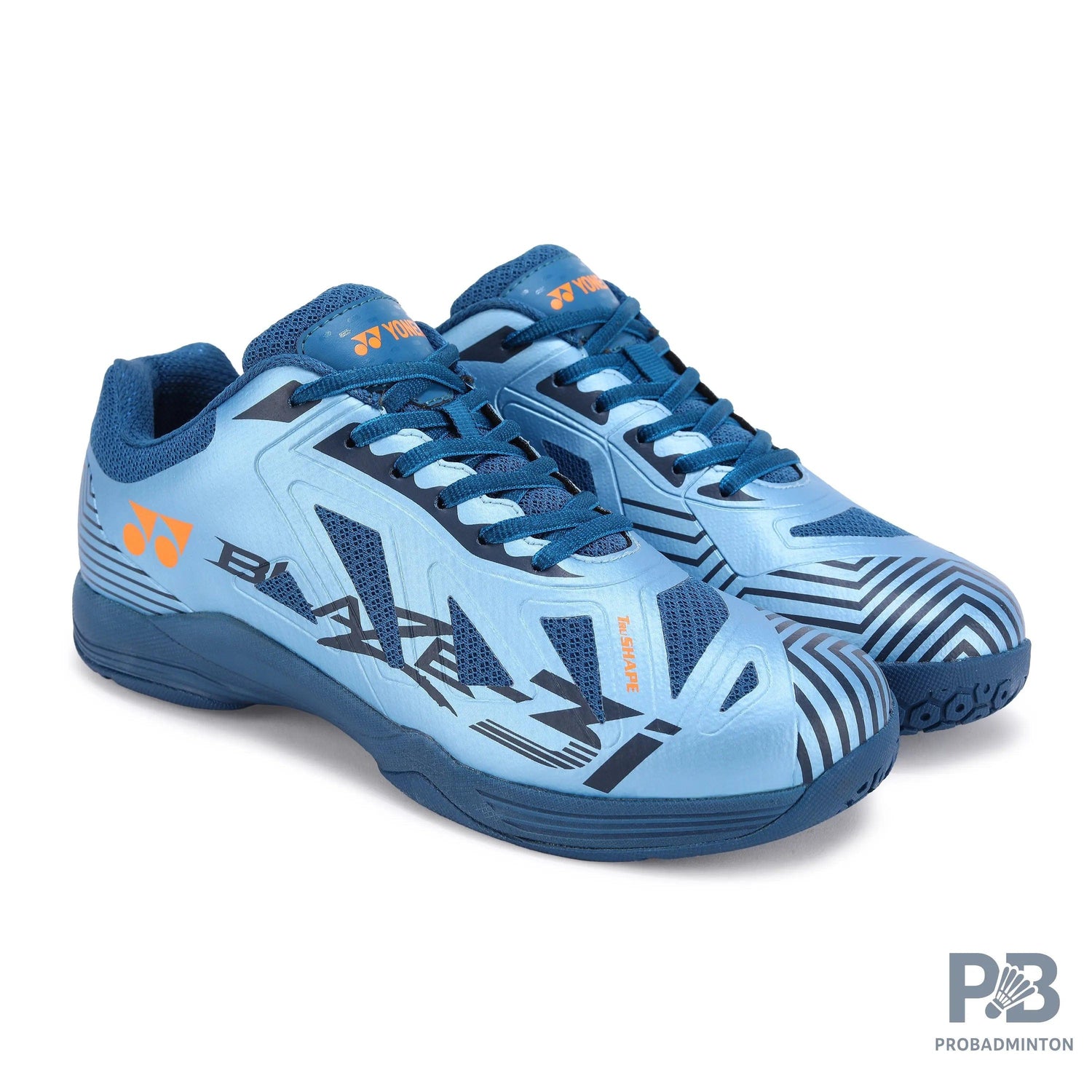 Yonex Blaze 3I Badminton Shoes | Crystal Teal/Hyper Orange | Lightweight Non-Marking Court Shoes.