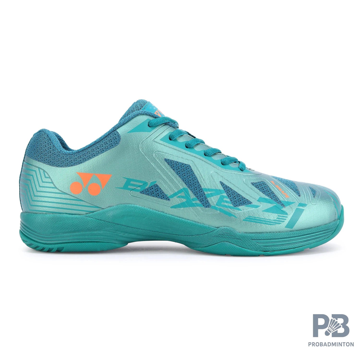 Yonex Blaze 3I Badminton Shoes | Neptune Green/Hyper Orange | Lightweight Non-Marking Court Shoes.
