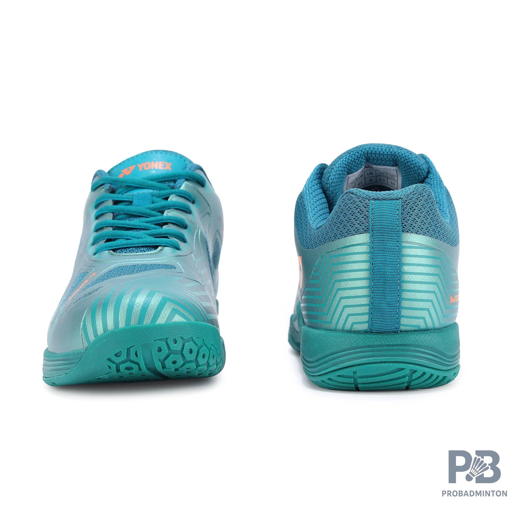Yonex Blaze 3I Badminton Shoes | Neptune Green/Hyper Orange | Lightweight Non-Marking Court Shoes.