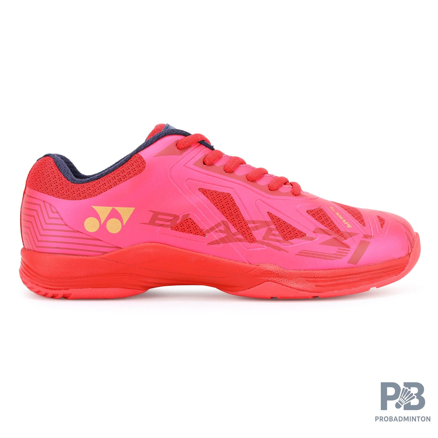 Yonex Blaze 3I Badminton Shoes | Red/Dark Pink/Gold | Lightweight Non-Marking Court Shoes.