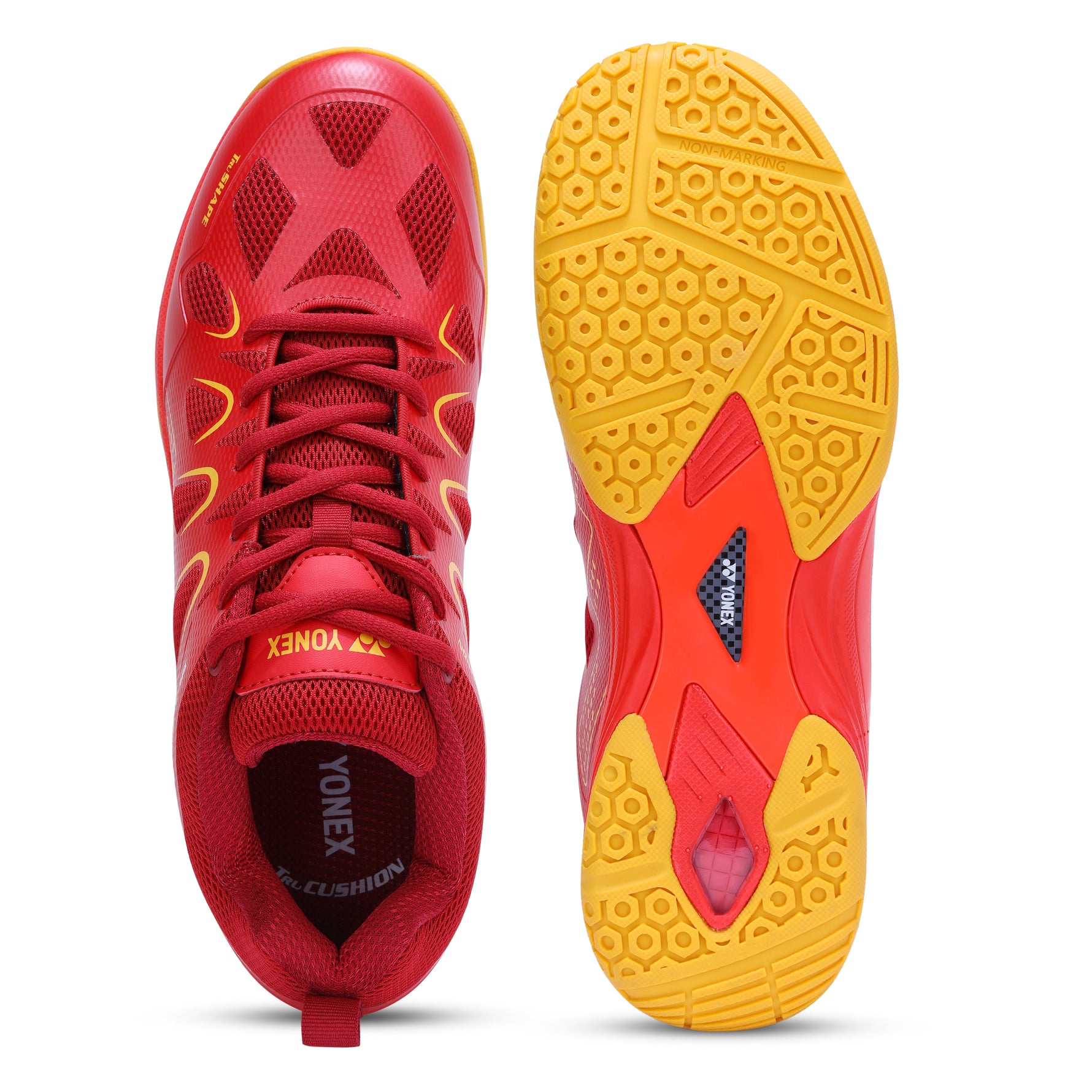 yonex blaze 4i non marking shoes red yellow

