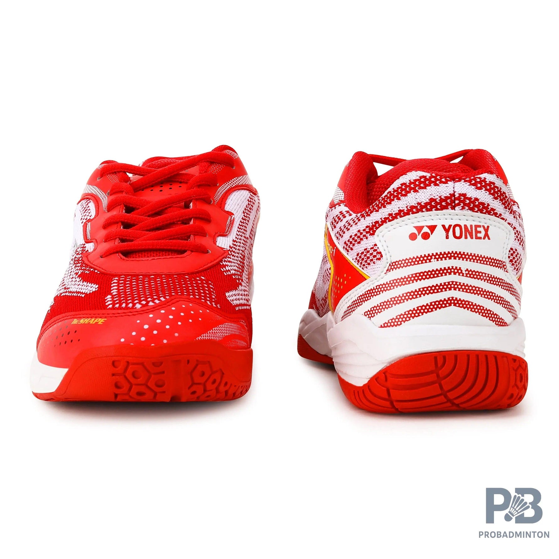 Yonex V 200i Badminton Shoe | Ruby Red/Medallion Gold.