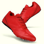 Nivia Spirit 2.0 running spikes in red and blue for track performance