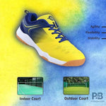 Nivia Hy-Court 3.0 Badminton Shoe | Yellow Blue.