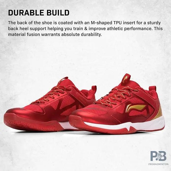 LI-NING  Energy 10 Badminton Shoes ( Red / Gold ).