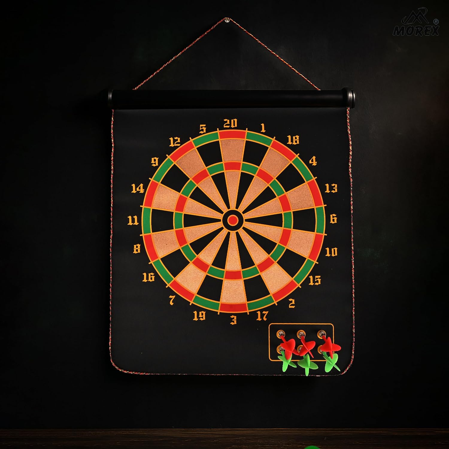 Wall mounted dartboard game set for home entertainment