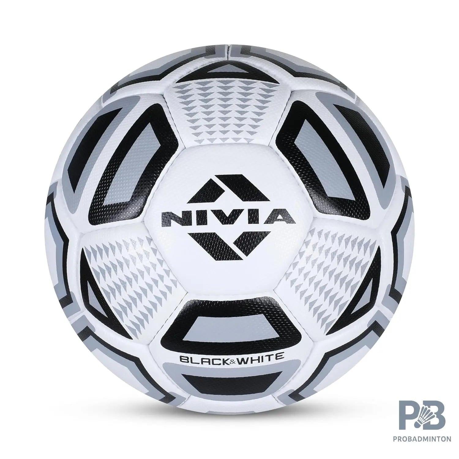 Nivia Black & White Football Size 5 – 32 Panel Rubberized Stitched Ball for Hard Ground & Training | Official Adult Match Football.