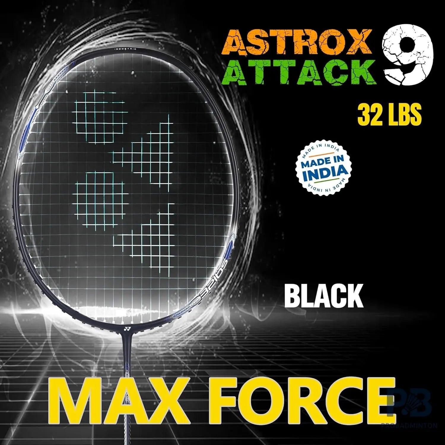 Yonex Astrox Attack 9 Badminton Racket | Black.