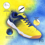 Nivia Hy-Court 3.0 Badminton Shoe | Yellow Blue.