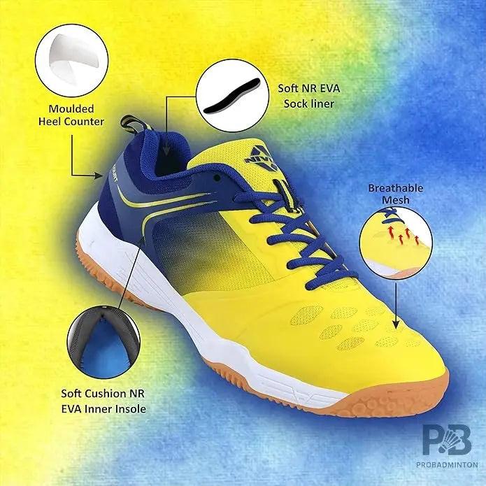 Nivia Hy-Court 3.0 Badminton Shoe | Yellow Blue.