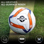 Nivia Shining Star Football Size 5 – 32 Panel Rubberized Hand-Stitched Ball for Hard Ground, Wet & Grassy Surfaces | Waterproof Match & Training Football.