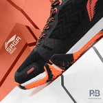 Li-Ning Saga Lite 6 Badminton Shoes (Black/Orange).
