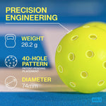 joola hc40 12 pickleballs usapa aproved bulk

