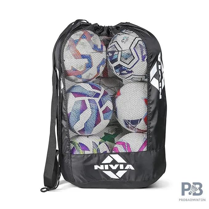 Nivia Ball Carrying Bag | PVC Coated Water Resistant Fabric, Highly Durable, 100% Polyester, Adjustable Strap.