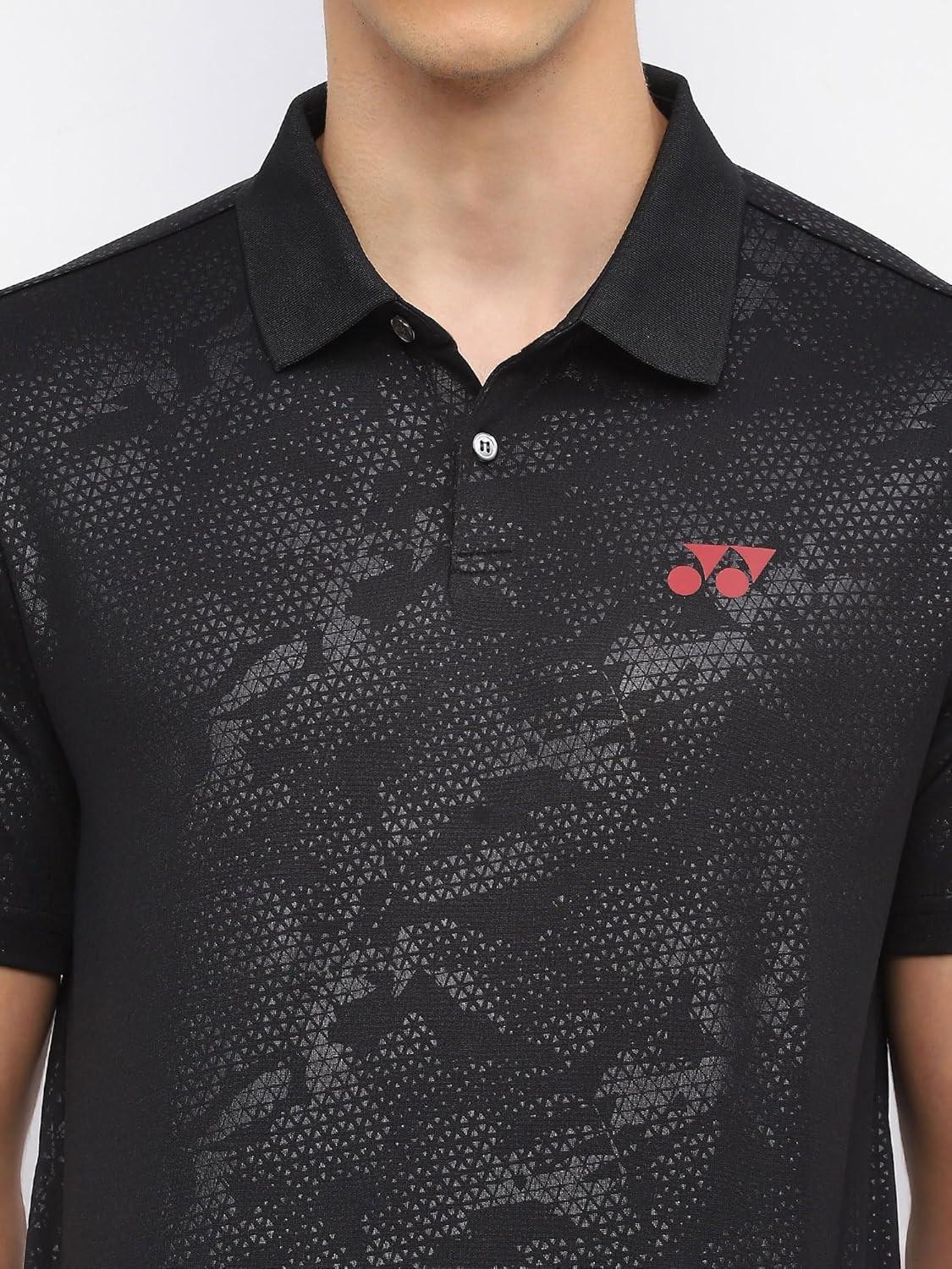 Yonex T-Shirt Polo 2969 Men’s Wear | Jet Black | Lightweight Badminton Sportswear.