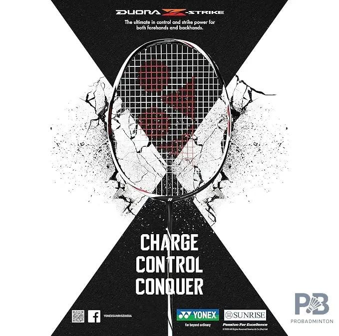 Yonex Duora Z Strike Professional Badminton Racquet (3U-G4) Black White | Best Yonex Badminton Racket | probadminton.in.